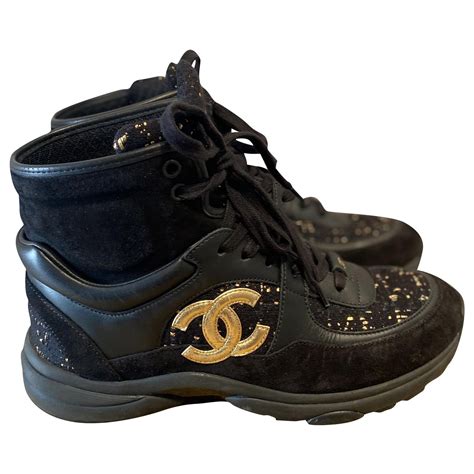 scarpe oro nero chanel|Chanel sneakers.